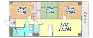 アネスト恵美寿【6階】の間取り