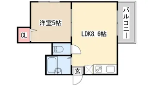 サンビルダー三宮東【2階】の間取り
