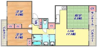 リエゾン楠丘【3階】の間取り