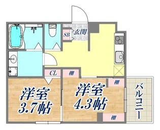 エヌエムキャラントドゥ【2階】の間取り