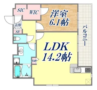 1LDKの間取り画像