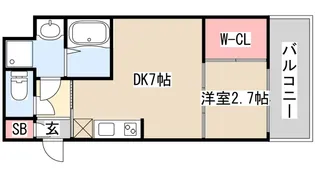 アドバンス三宮ラシュレ【2階】の間取り