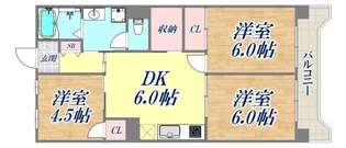ビレッジハウス港島タワー【4階】の間取り