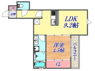 セジュール下山手通【2階】の間取り