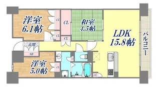 パークホームズ神戸ザ・レジデンス【16階】の間取り