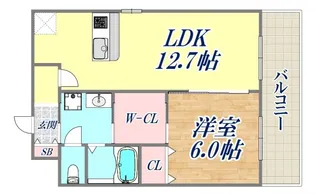 1LDKの間取り画像