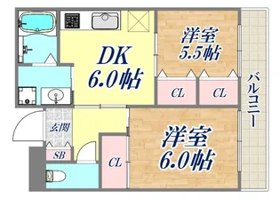 サンハイツ荒田【1階】の間取り