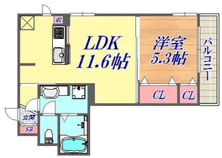 グランクレール兵庫町【3階】の間取り