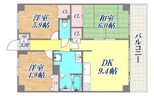 フィール神戸【7階】の間取り