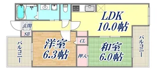 メロディ三宮東【1階】の間取り