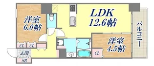 ワコーレザ・神戸旧居留地レジデンスタワー【2階】の間取り
