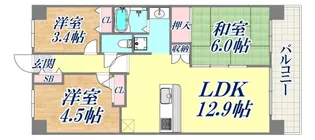 ロイヤルシャトー長者町【2階】の間取り