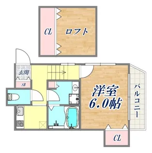 グランメール腕塚ANNEX【1階】の間取り