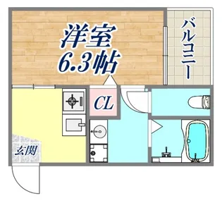 ハピネス中山手【3階】の間取り