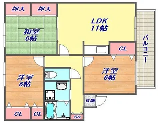 ヴァンベール芦屋【1階】の間取り