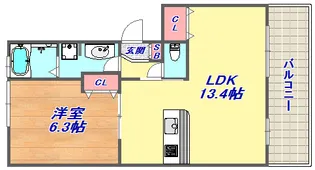 ノーベル岩屋【2階】の間取り