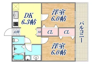 ときわ霞ヶ丘レクラン【3階】の間取り