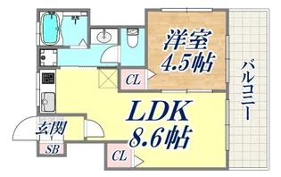 ラムール長田【5階】の間取り