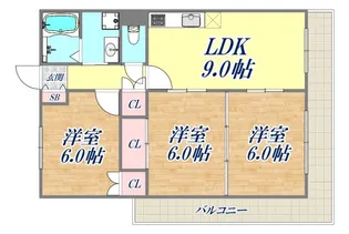 シティパレス新長田【7階】の間取り