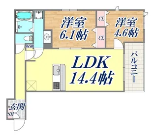 グランマーリエ松野通【2階】の間取り