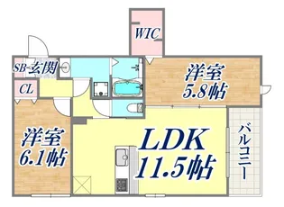グランマーリエ松野通【3階】の間取り