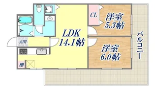 シャトード本山【3階】の間取り