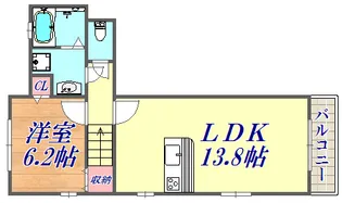 アクエルド野崎通【2階】の間取り