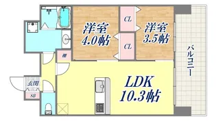 プレサンス神戸長田マリエント【9階】の間取り