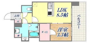 プレサンス神戸長田マリエント【9階】の間取り