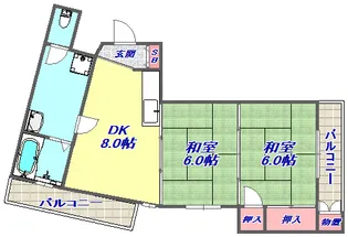 金盃第2ビル高羽荘【4階】の間取り