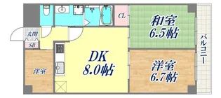 ライオンズマンション三宮【8階】の間取り