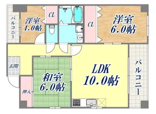 マリンハイツ須磨【1階】の間取り