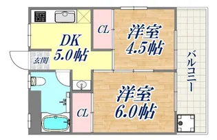 シティハイツ西岡本【1階】の間取り