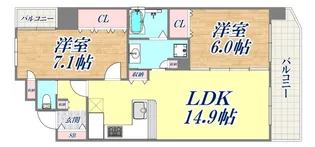 リーガル神戸海岸通り【13階】の間取り