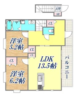 フェリーチェ北青木【2階】の間取り