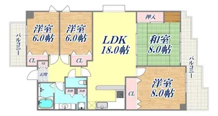ライオンズマンション灘南【8階】の間取り