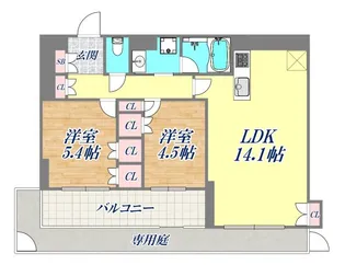 ミレーネ神戸住吉本町【1階】の間取り
