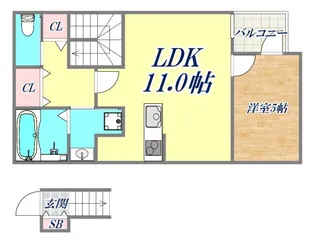 Kパラッツォ兵庫五宮町【2階】の間取り