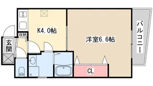 ラ・フォンテ三宮旭【9階】の間取り