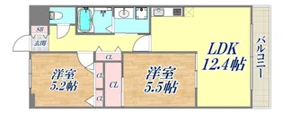 ボシュケ鷹取【4階】の間取り