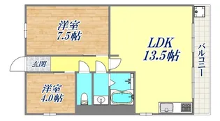 滝谷グリーンハイツ【3階】の間取り