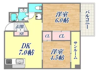 エスペランサ魚崎【1階】の間取り