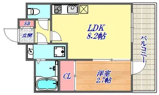 アドバンス三宮ラシュレ【9階】の間取り
