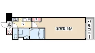 カスタリア三宮【2階】の間取り