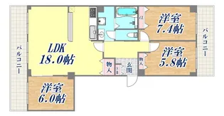 東灘スカイハイツ【4階】の間取り