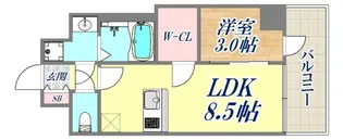 エスリードレジデンスグラン神戸三宮シティ【9階】の間取り