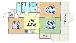 ビバリーハウス須磨壱番館【3階】の間取り