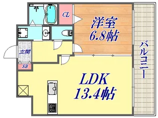 クオーレ三宮弐番館【2階】の間取り