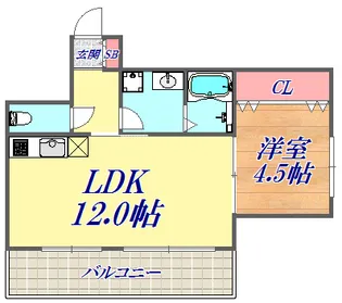 リアン春日野道【3階】の間取り