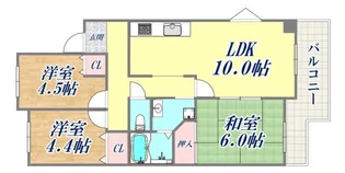 クレセント長田【4階】の間取り